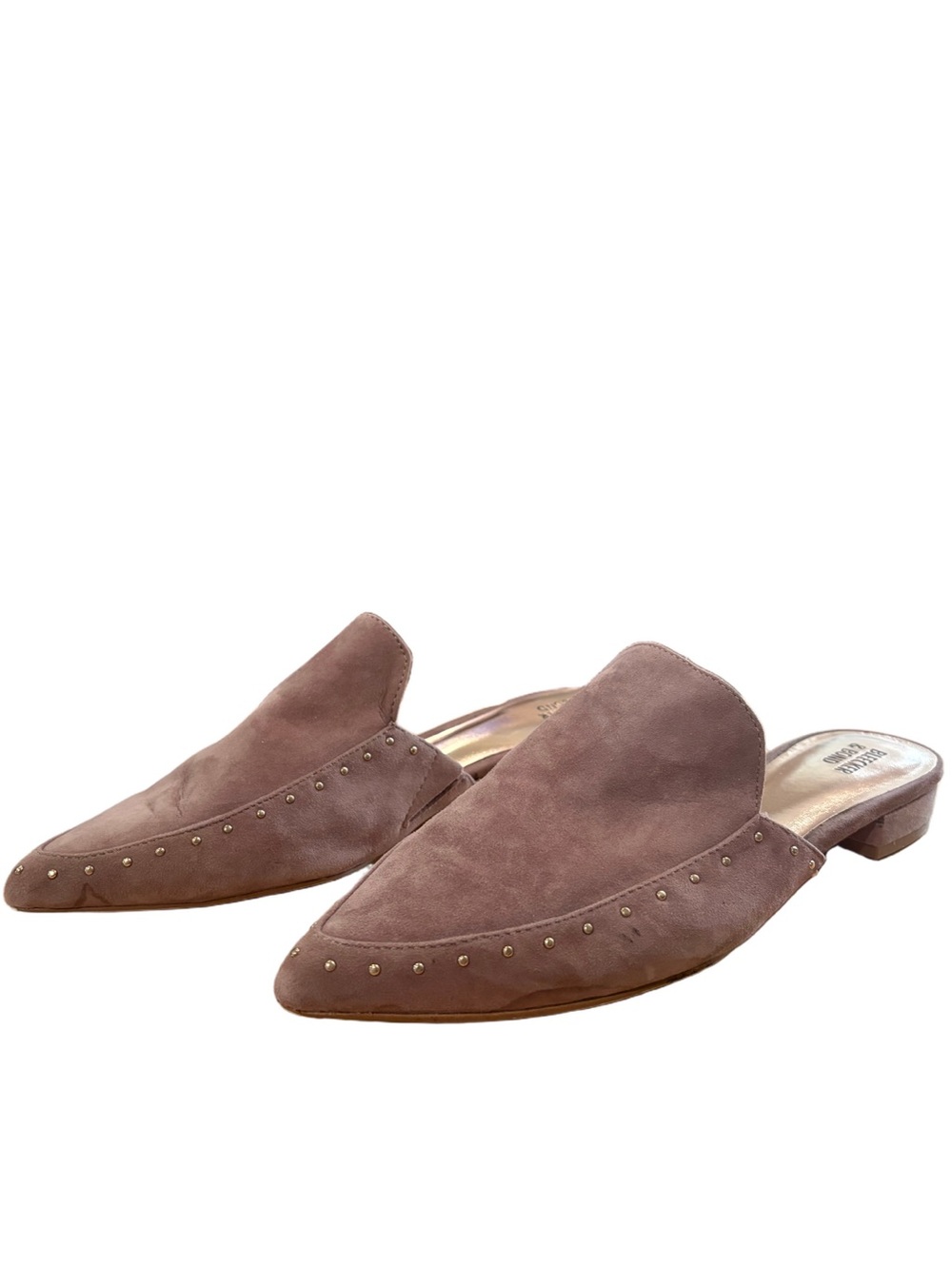 Bleecker and Bond Aurora taupe suede mules. Size 11 pointed toe